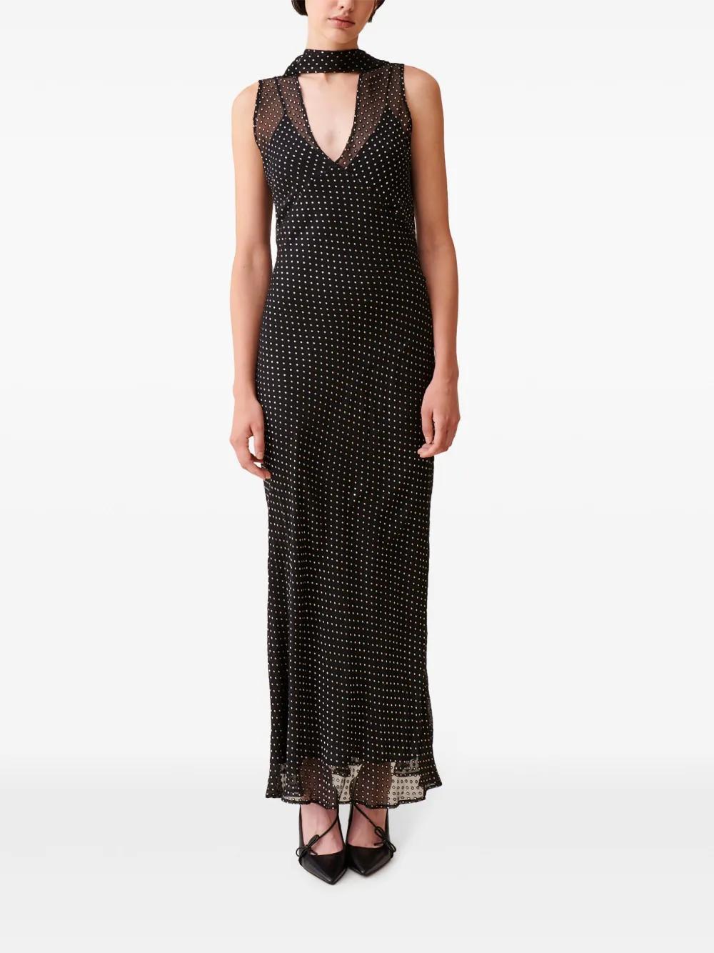 sheer polka-dot dress Product Image