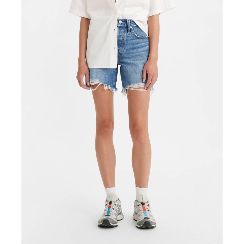 Levi's® Women's 501® Mid-Thigh Shorts - Case Closed 25: High Rise, Denim, Stretch, Fly Button Product Image