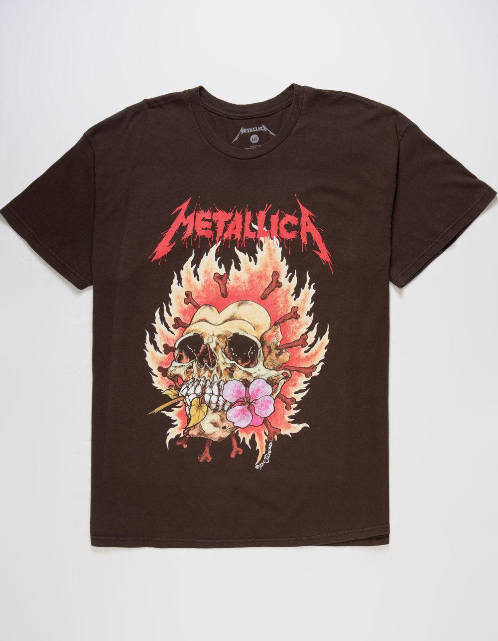 METALLICA Skull Mens Tee - BROWN Product Image