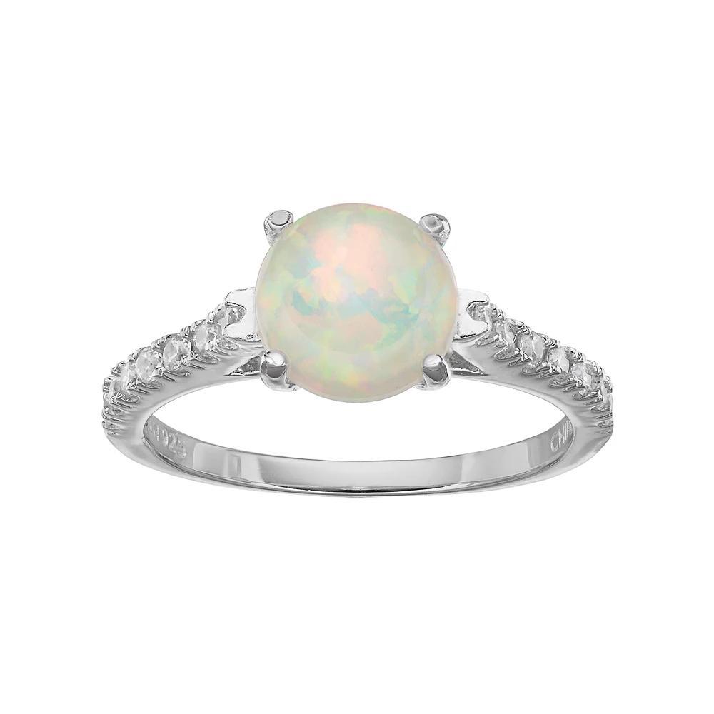 Sophie Miller Sterling Silver Lab-Created Opal & Cubic Zirconia Ring, Women's, Size: 5, White Product Image