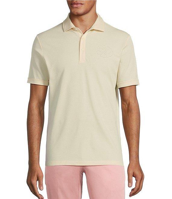 Murano From The Garden Collection Debossed Floral Print Short Sleeve Polo Shirt Product Image