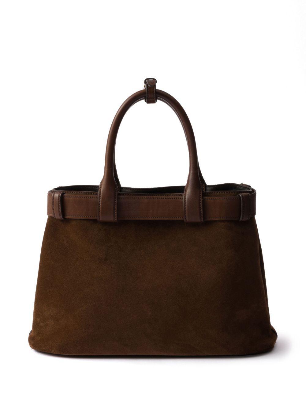medium Buckle belt-detail suede bag Product Image