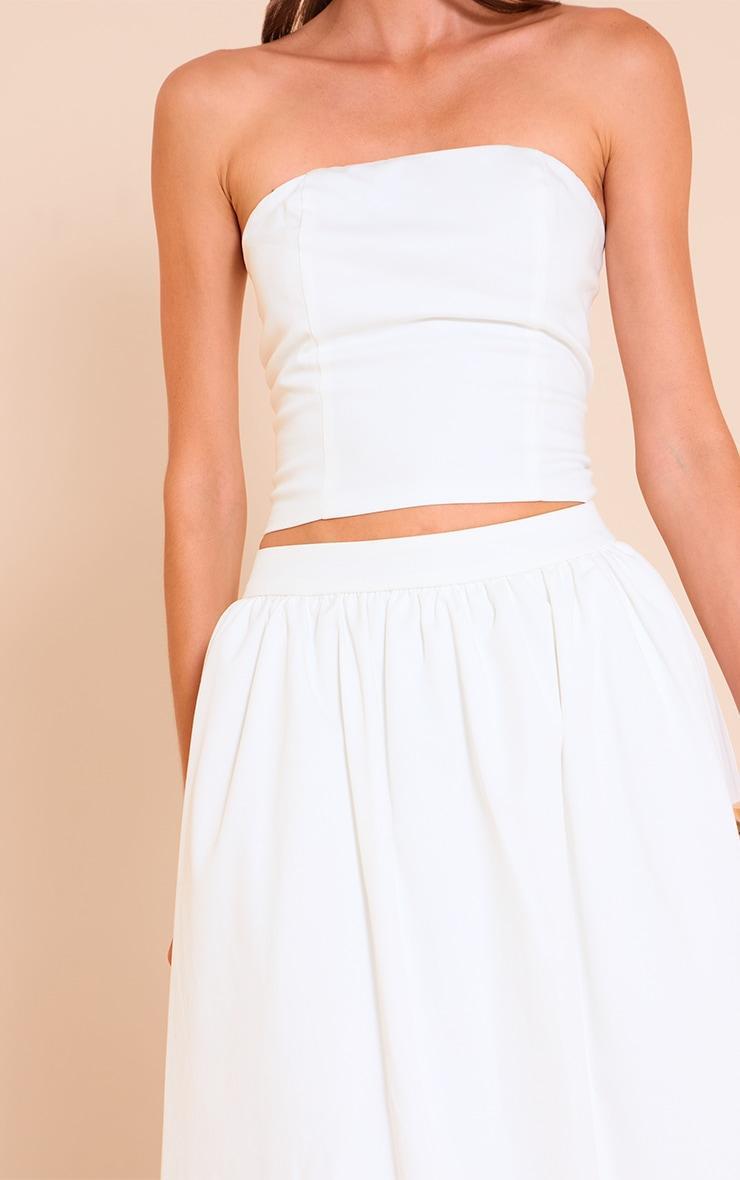 White Woven Seam Detail Bandeau Top Product Image