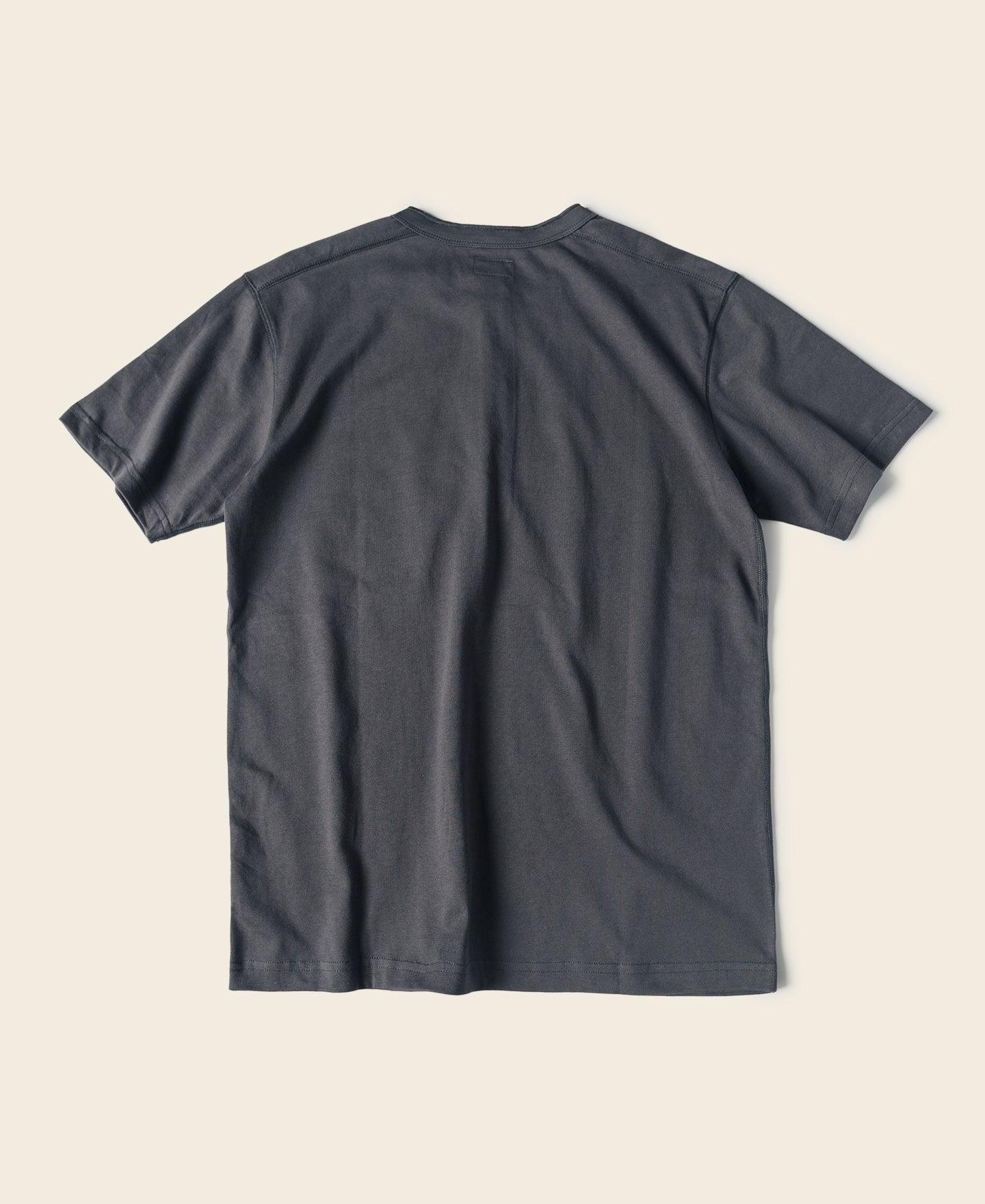 10.6 oz Cotton Short Sleeve Henley T-Shirt - Vintage Black Product Image