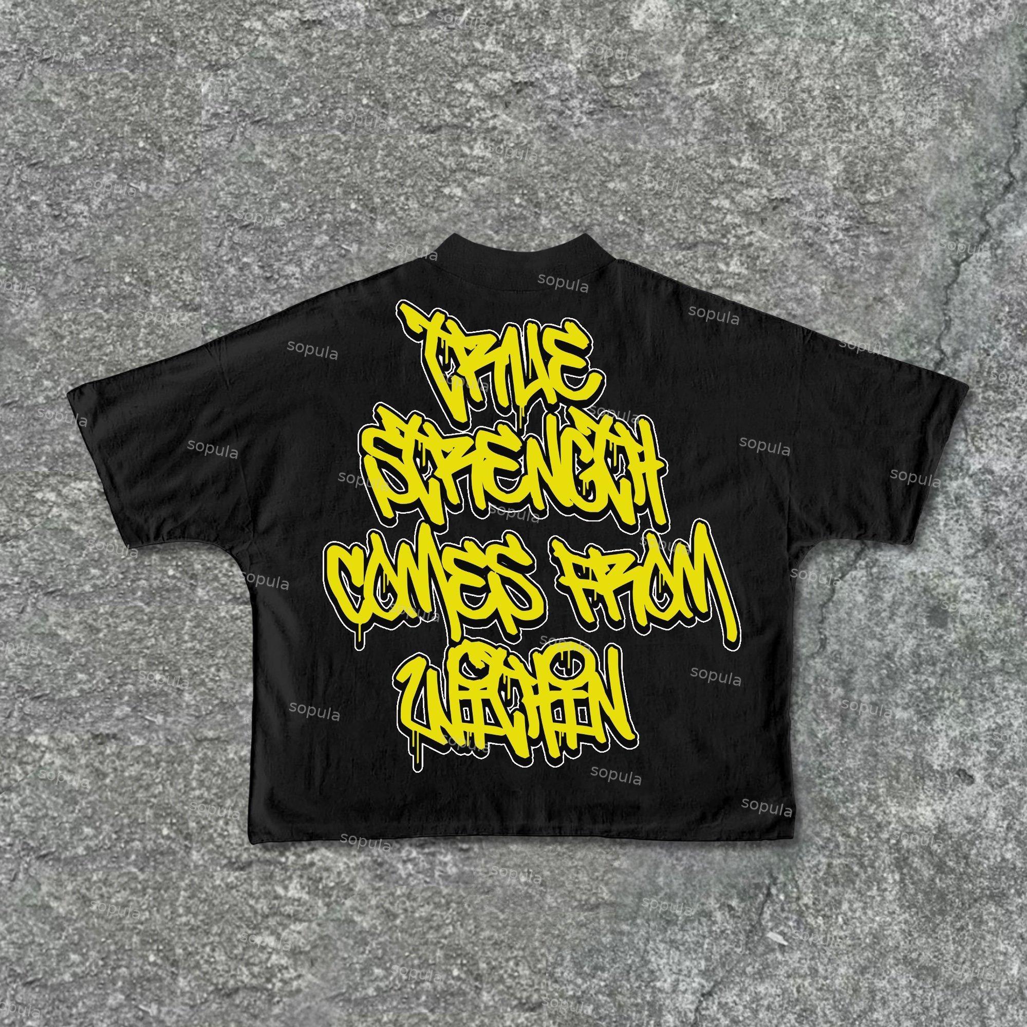 Sopula Don't Mind Street Fashion Color Male Head Graphics Cotton Cropped T-Shirts Product Image