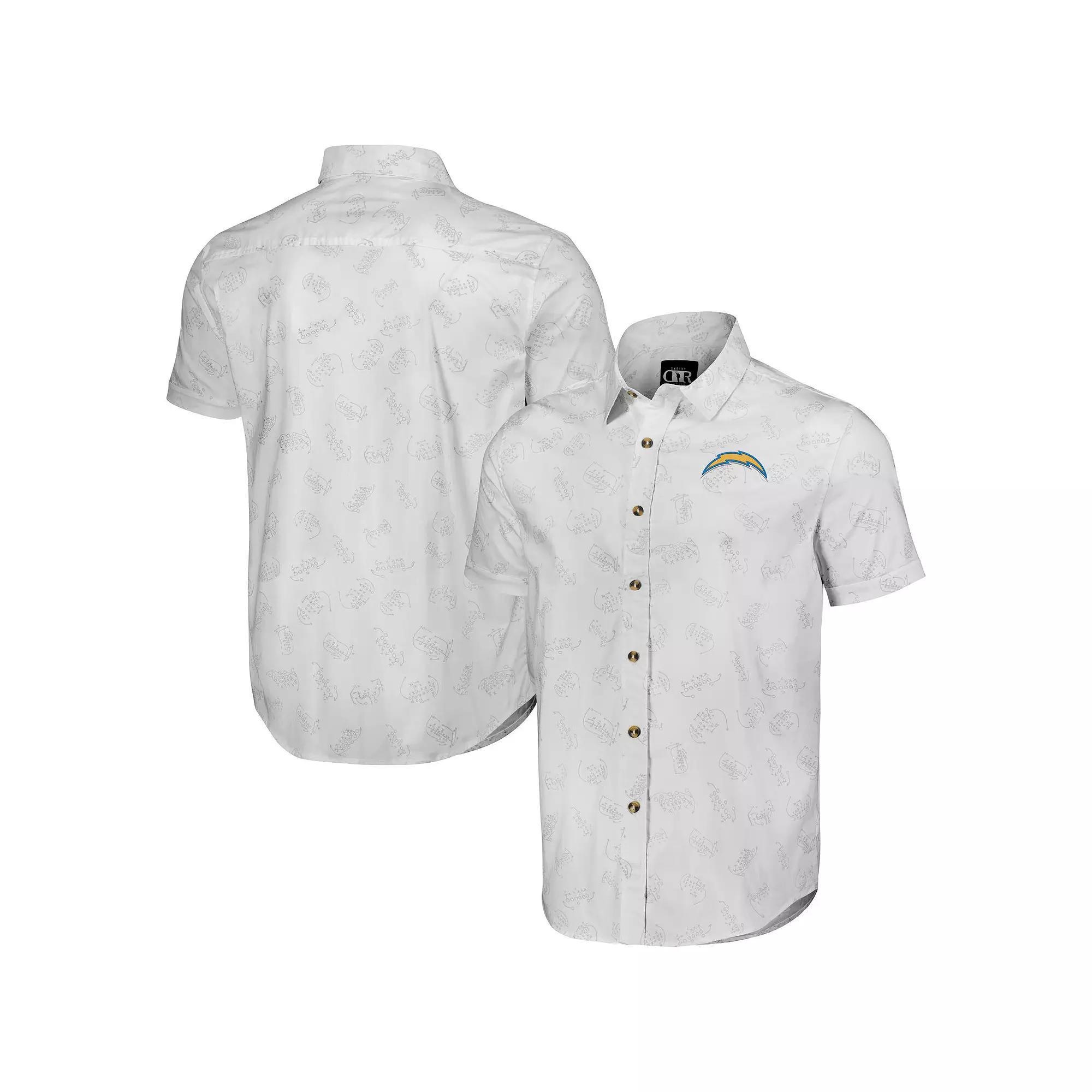 Men's NFL x Darius Rucker Collection by Fanatics White Tampa Bay Buccaneers Woven Short Sleeve Button Up Shirt, Size: Large Product Image
