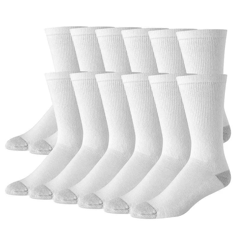Hanes Ultimate Men's 12-Pack Soft & Durable Crew Socks, Size: 12-14, White Product Image