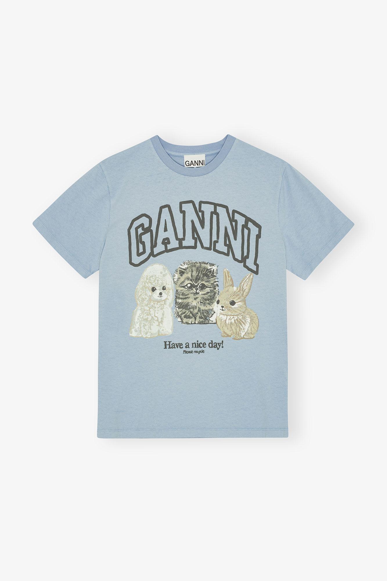 Blue Animal Print T-shirt Product Image