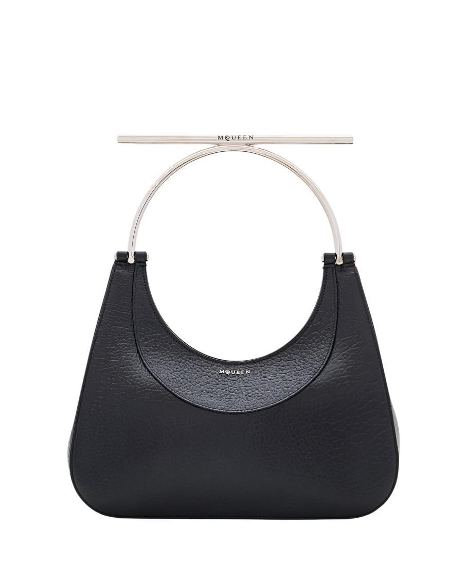 ALEXANDER MCQUEEN Cross-bar Leather Shoulder Bag In Black Product Image