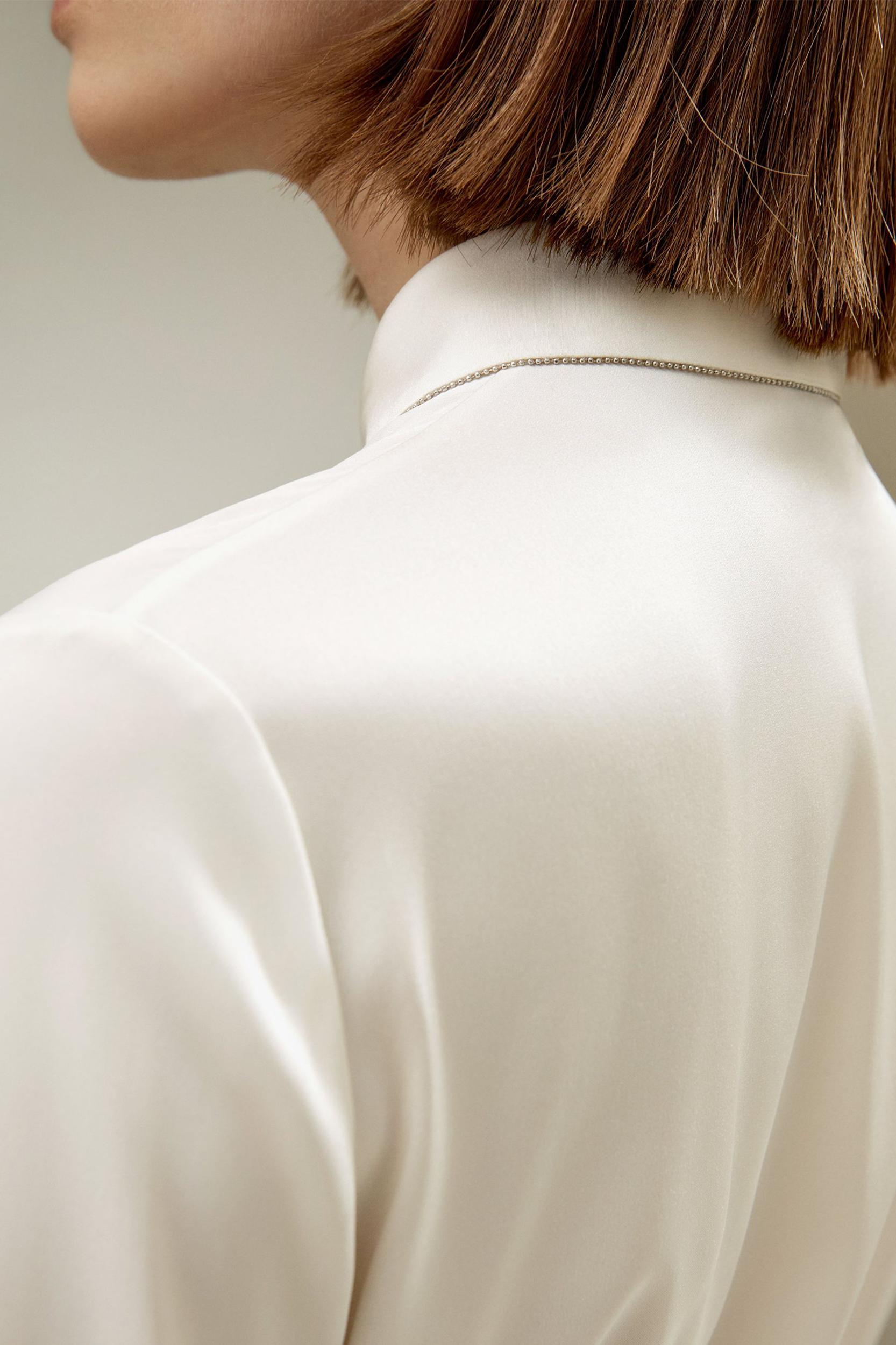 Beaded Chain Silk Shirt Product Image