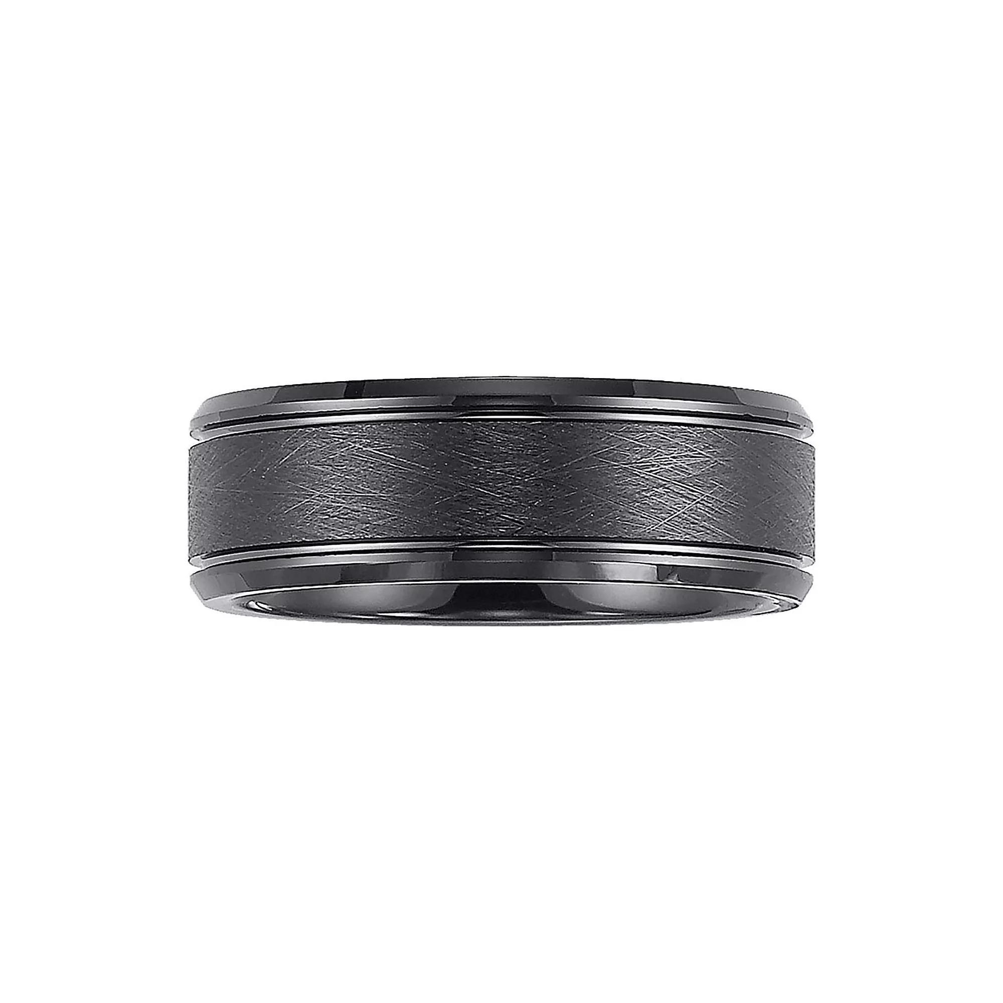 Tungsten Carbide 8 mm Black Comfort Fit Band Ring, Men's, Size: 9.50 Product Image