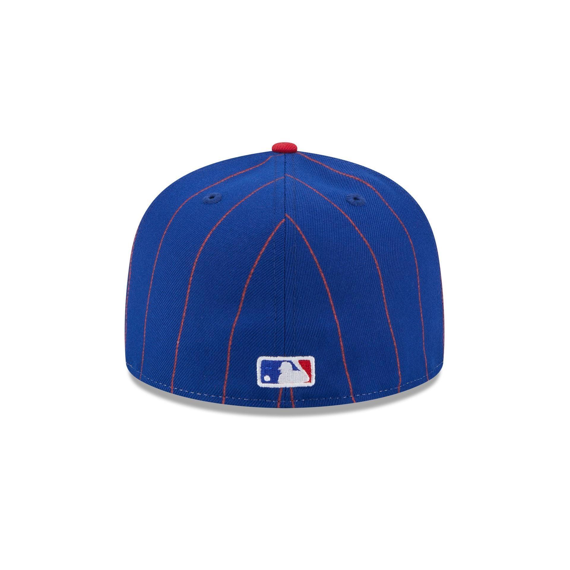 Chicago Cubs Pinstripe League Pin 59FIFTY Fitted Hat Male Product Image