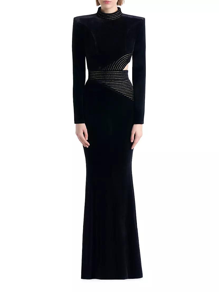 Message To Love Velvet Long-Sleeve Gown Product Image