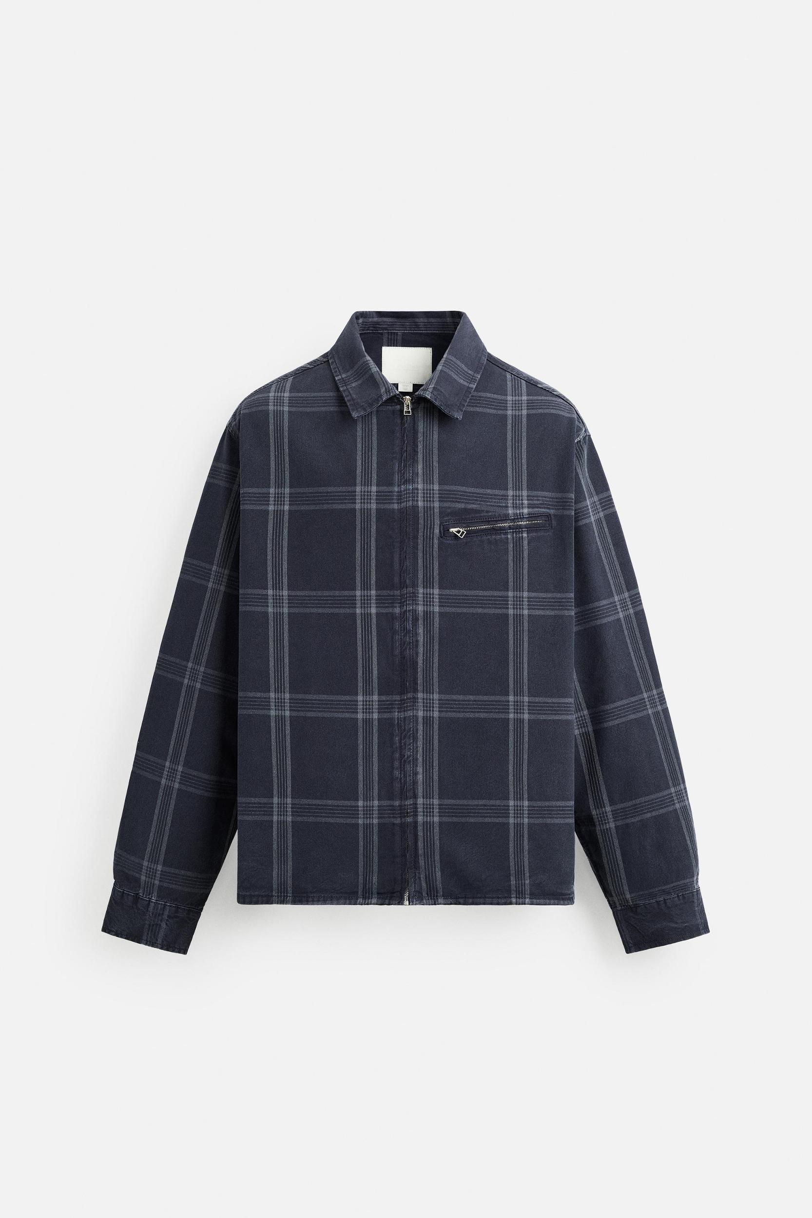 ZIPPERED CHECK JACKET Product Image