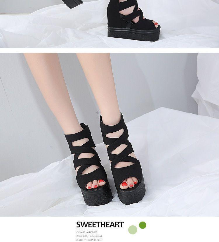 Platform Back Zip Wedge Sandals Product Image