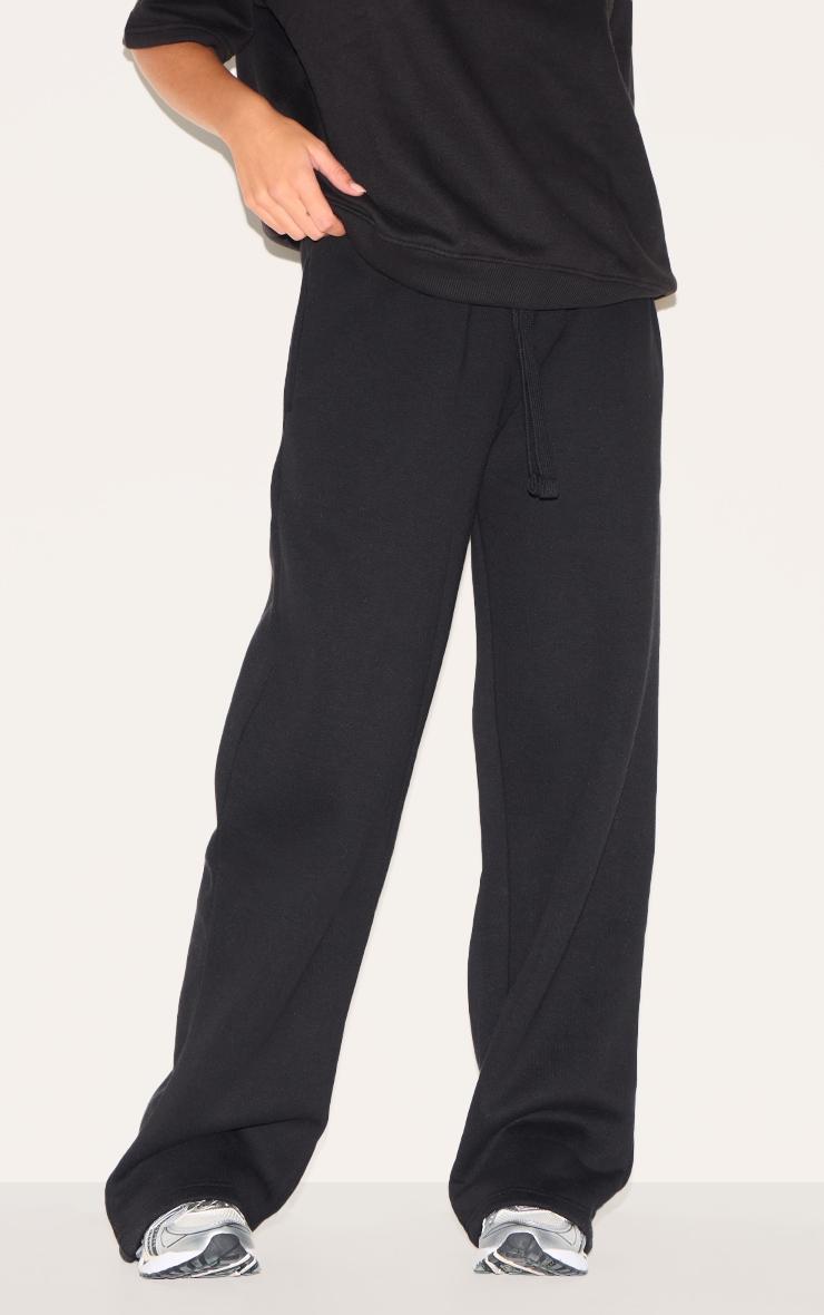 Black Wide Leg Oversized Sweatpants Product Image