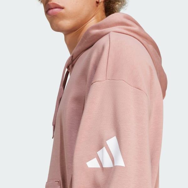 adidas Essentials Loose-Fit 3 Bar Logo French Terry Hoodie Warm Clay 2XL Mens Product Image