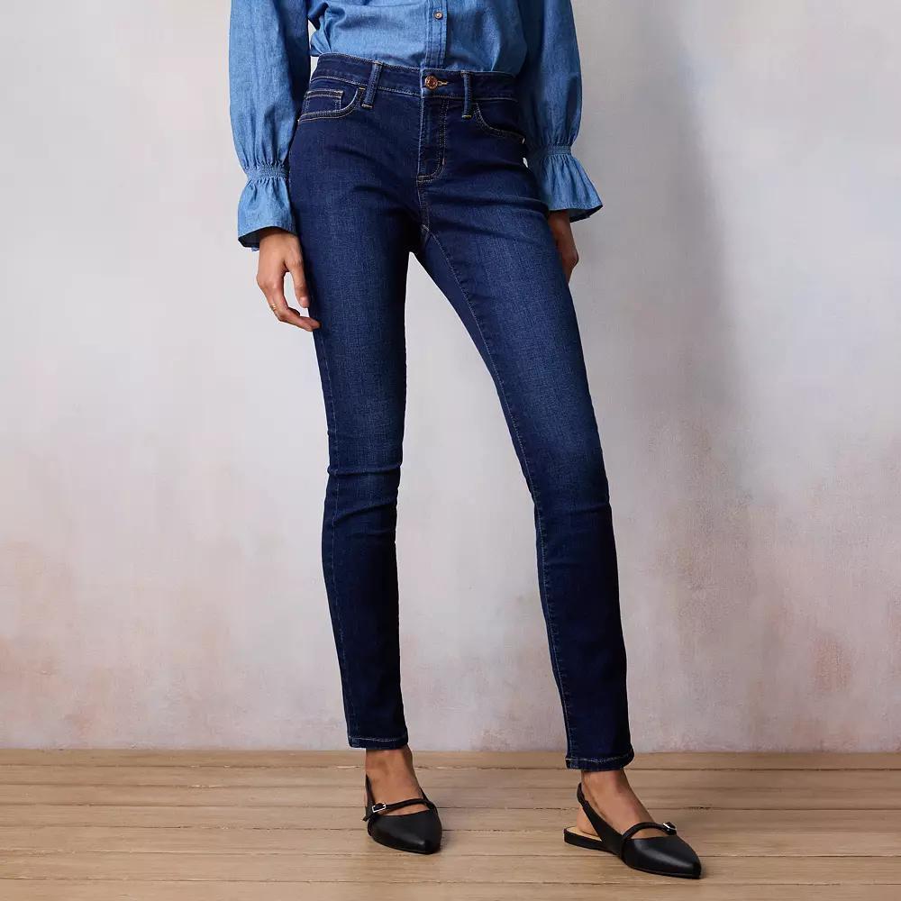 Womens LC Lauren Conrad Midrise 5-Pocket Skinny Jeans Ada Blue Product Image