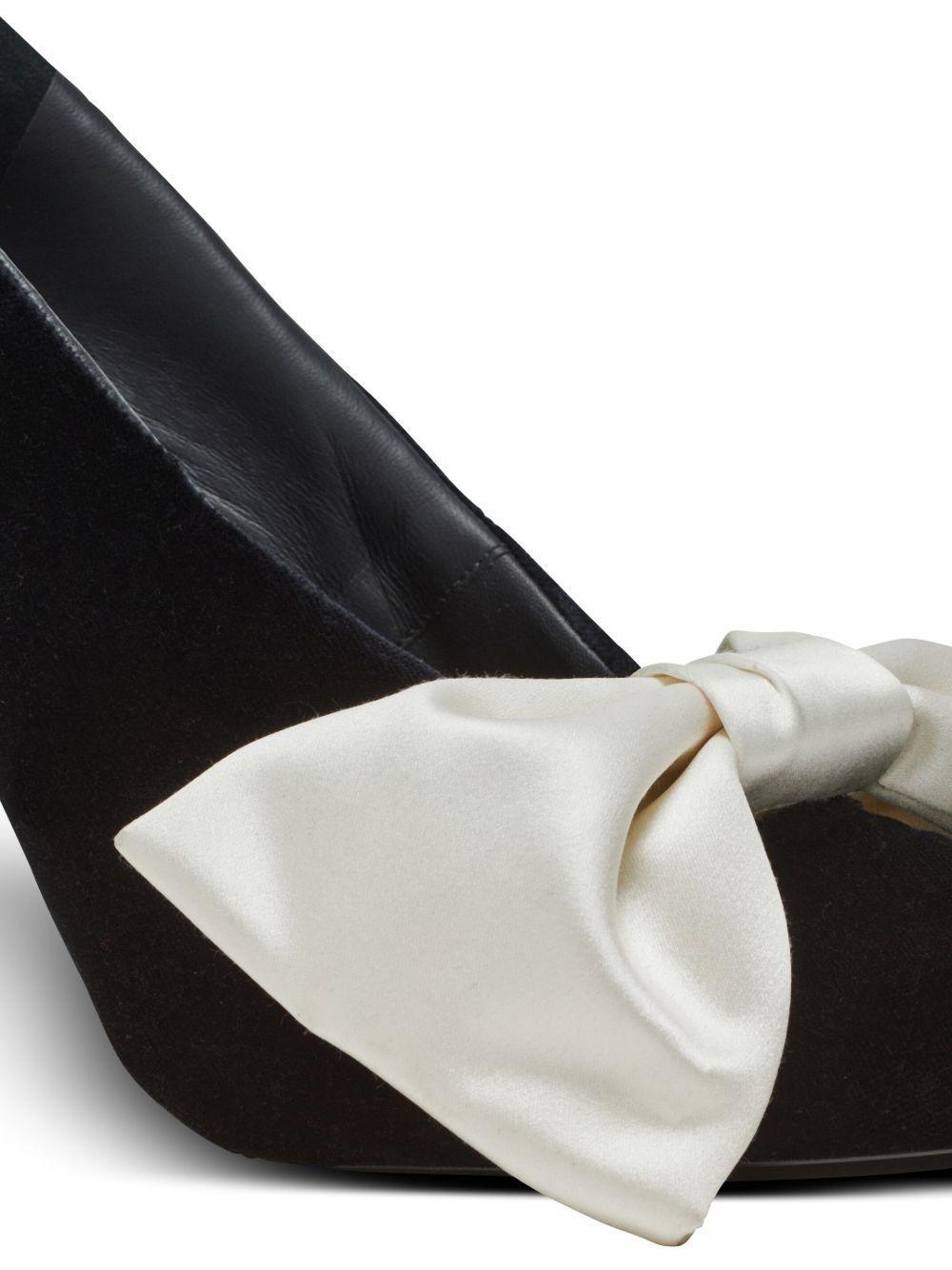 Clara 100mm satin-bow pumps Product Image