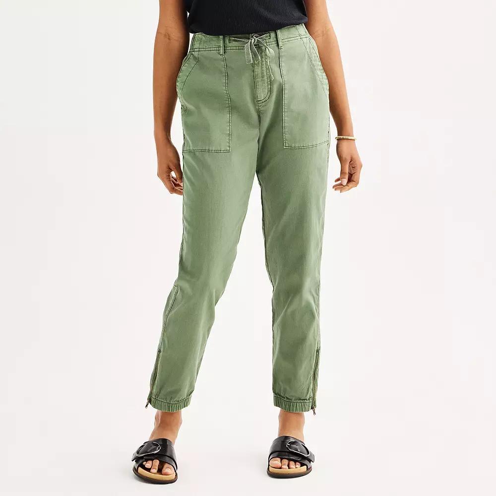 Women's Sonoma Goods For Life® Zip Hem Core Utility Jogger Pants, Size: XXL, Manolo Green Product Image