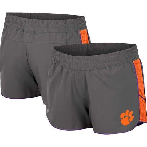Women's Colosseum Gray Clemson Tigers Pull The Switch Running Shorts, Size: Large, Grey Product Image