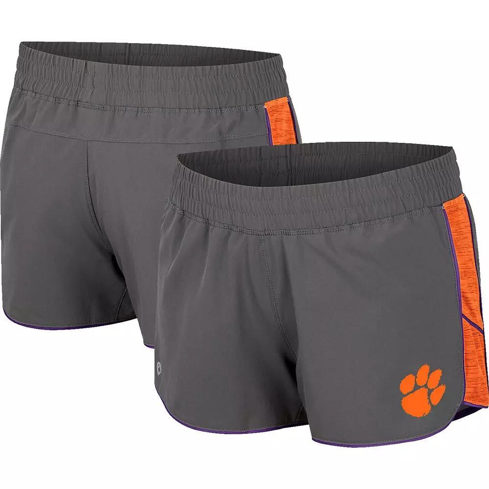 Women's Colosseum Gray Clemson Tigers Pull The Switch Running Shorts, Size: Large, Grey Product Image