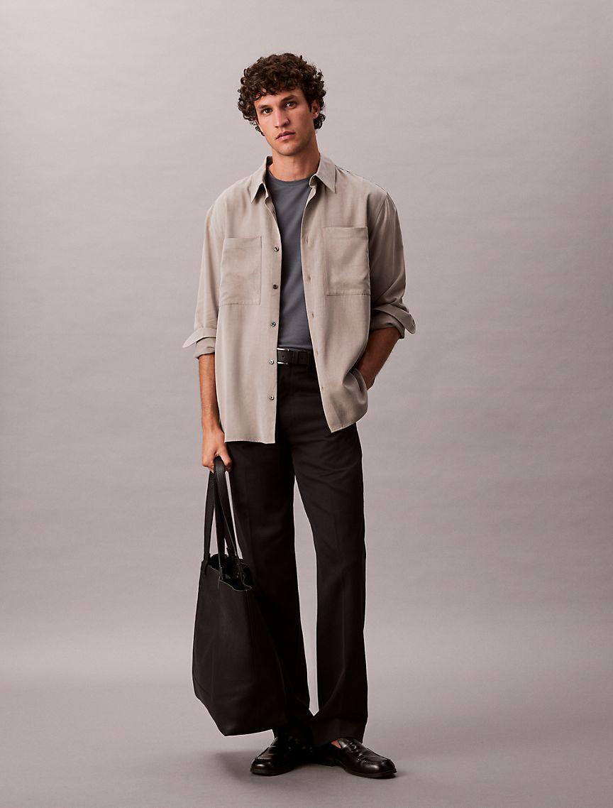 Calvin Klein Mens Modal Pique Classic T-Shirt - Beige Product Image