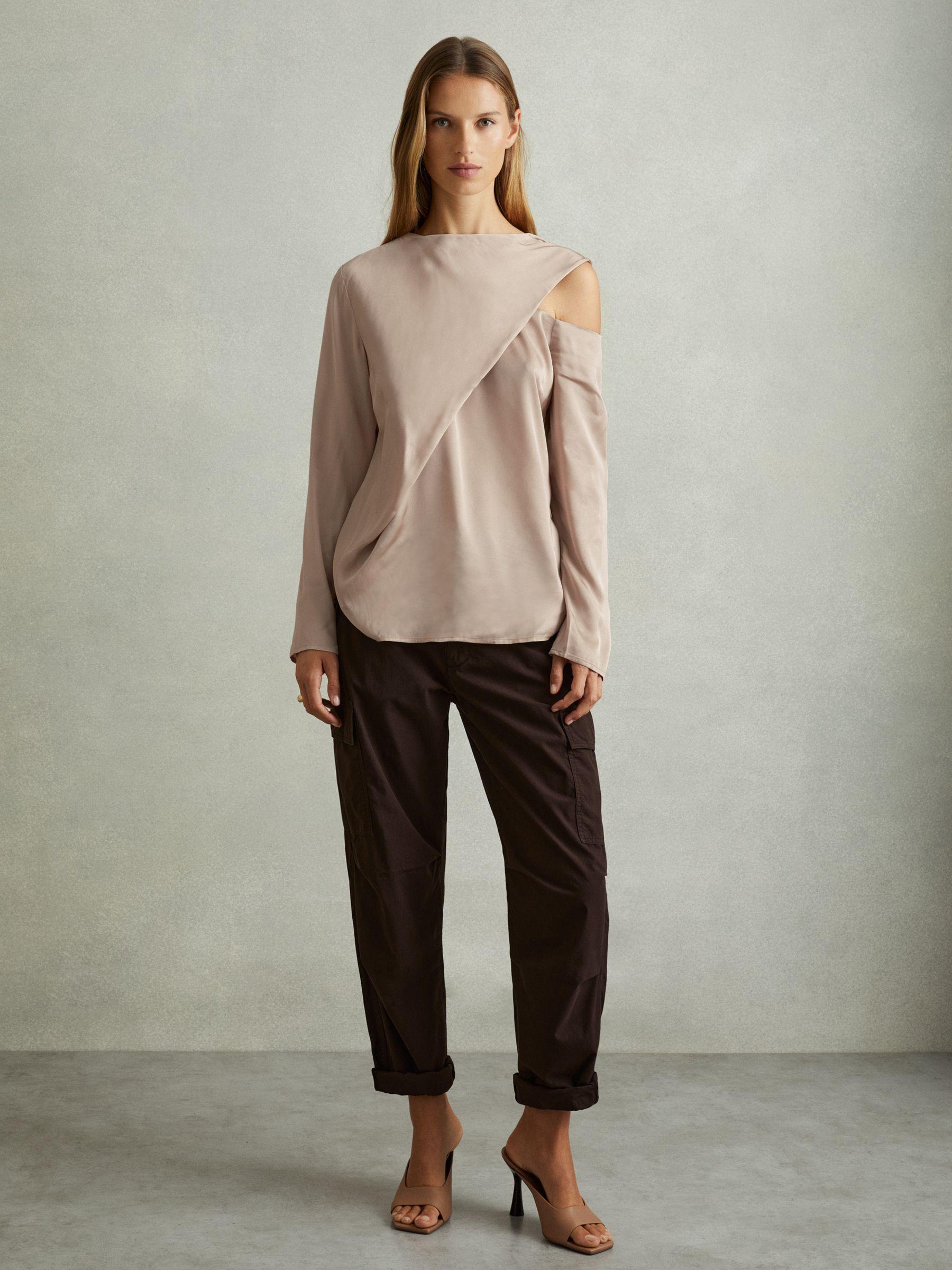 Off-The-Shoulder Drape Top in Blush Product Image