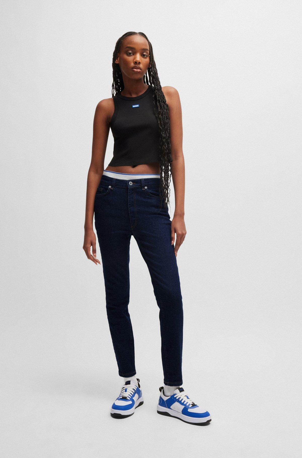 Skinny-fit jeans in dark-blue stretch denim Product Image