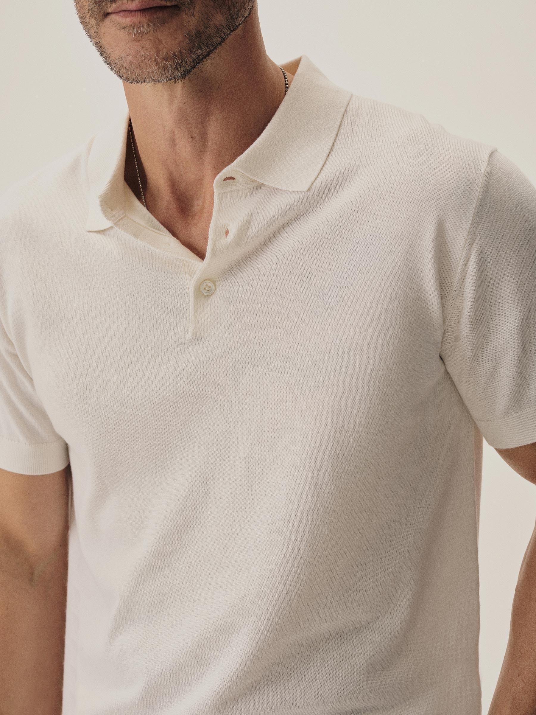 White Como Cashmere Polo Product Image