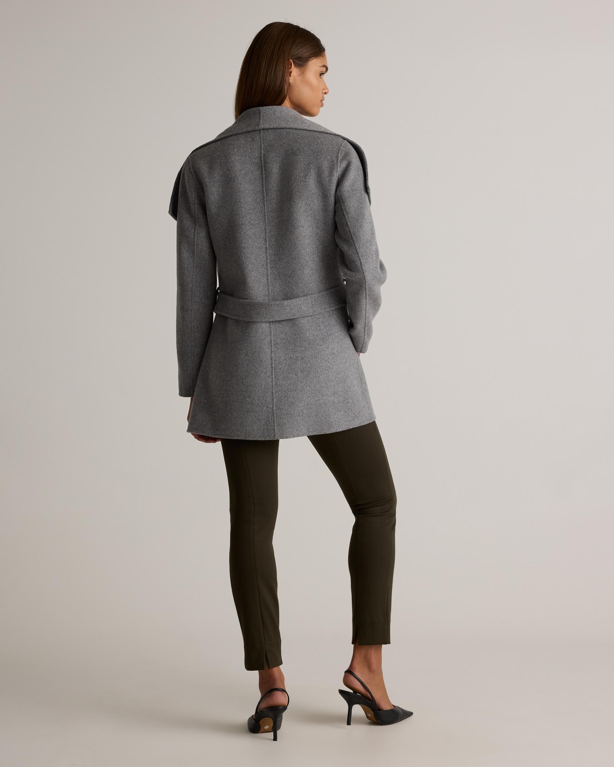 Quince | Women's Double-Faced Merino Wool Draped Collar Short Wrap Coat Size XL Product Image