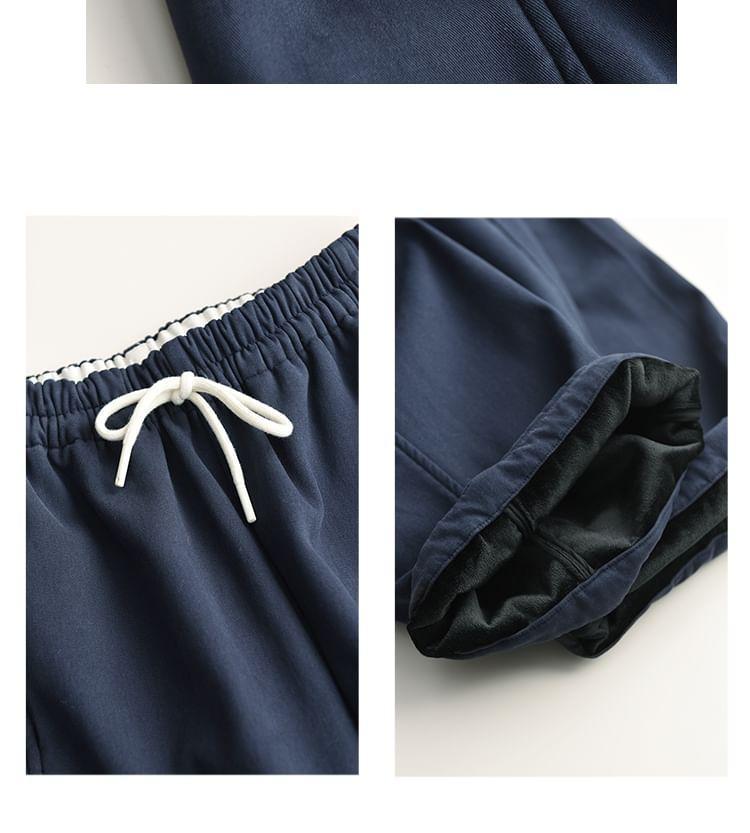 Drawstring Waist Plain Wide Leg Pants Product Image