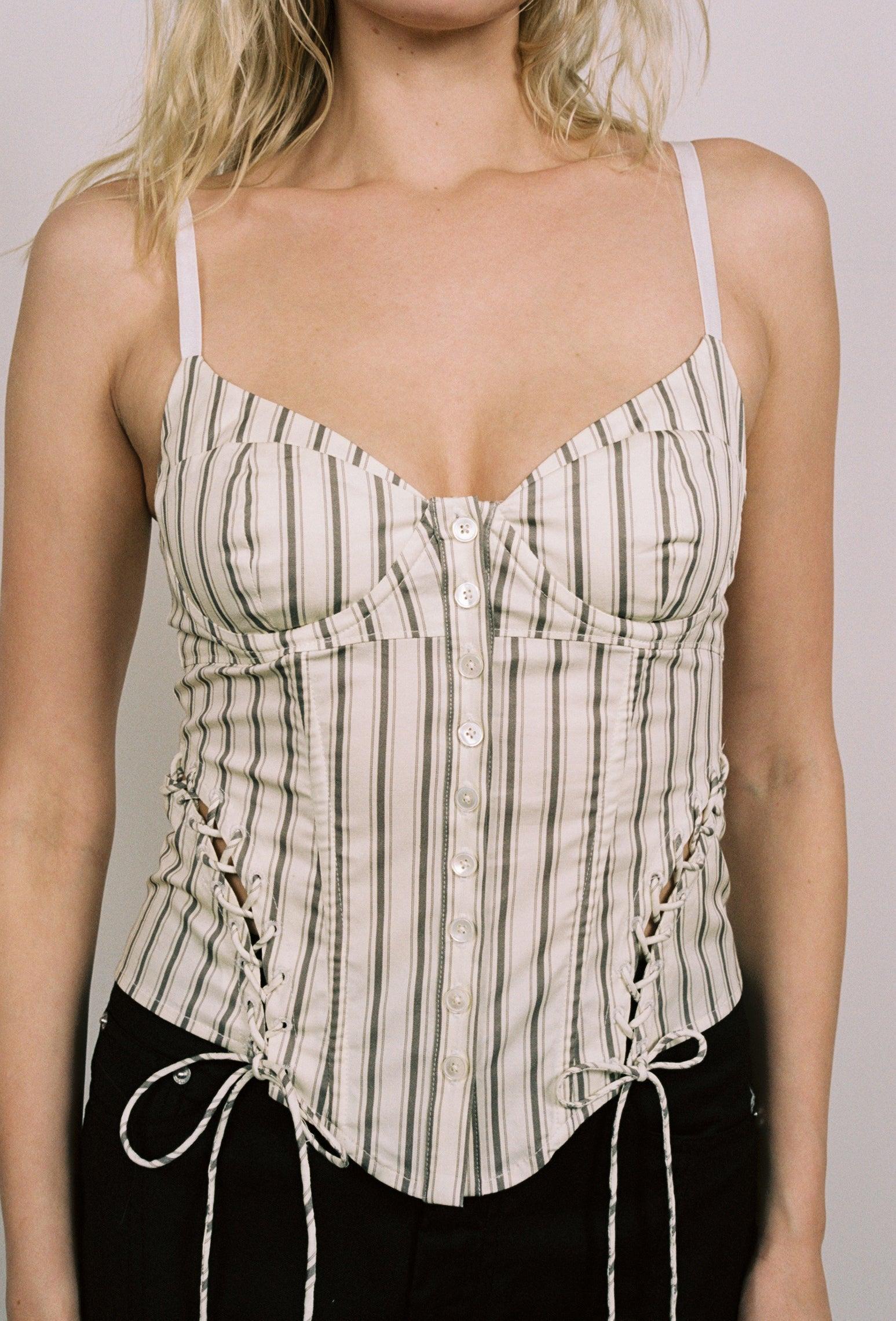 CHRISTINA CORSET - STRIPE CREAM Product Image