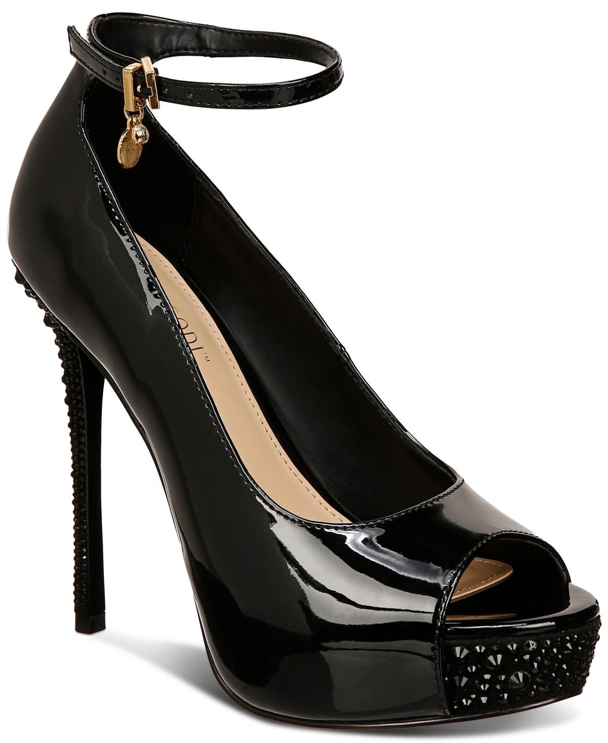 Thalia Sodi Womens Libbie Embellished Ankle-Strap Platform Dress Pumps Product Image