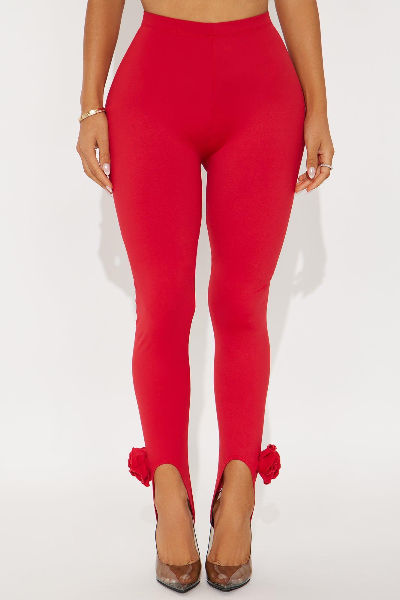 Walk Through The Garden Stirrup Legging - Red Female Product Image