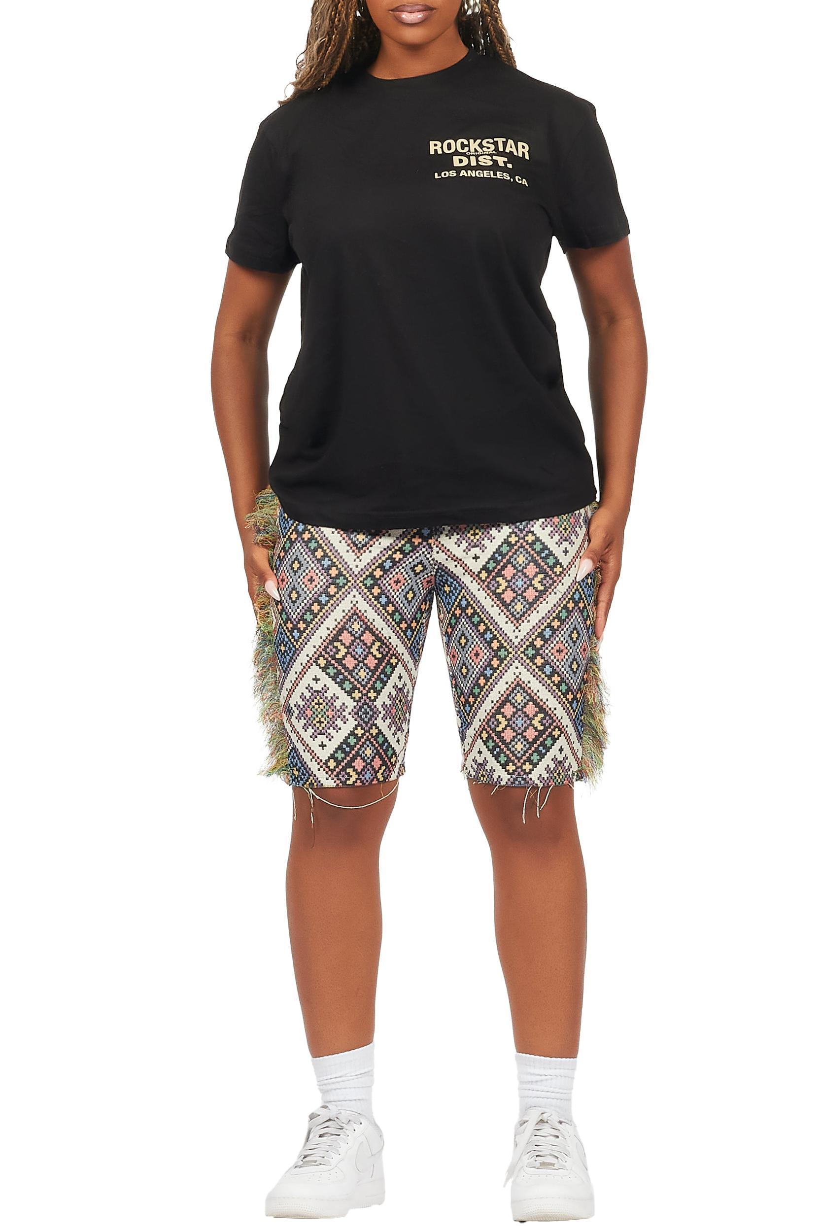 Missy Black/Beige T-Shirt Short Set Female Product Image