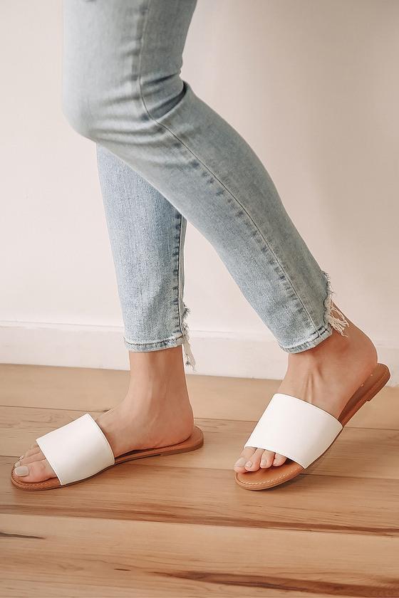Addison White Slide Sandals Product Image