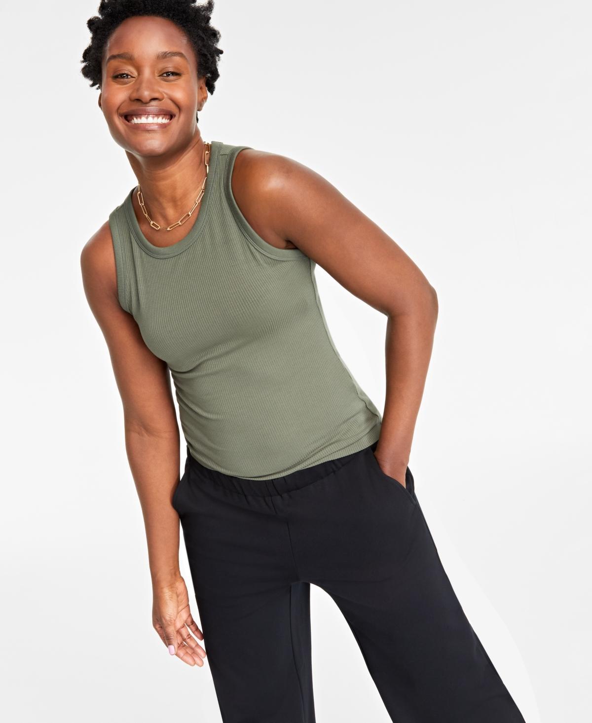 On 34th Womens Ribbed High-Neck Tank Top, Xxs-4X, Created for Macys Product Image