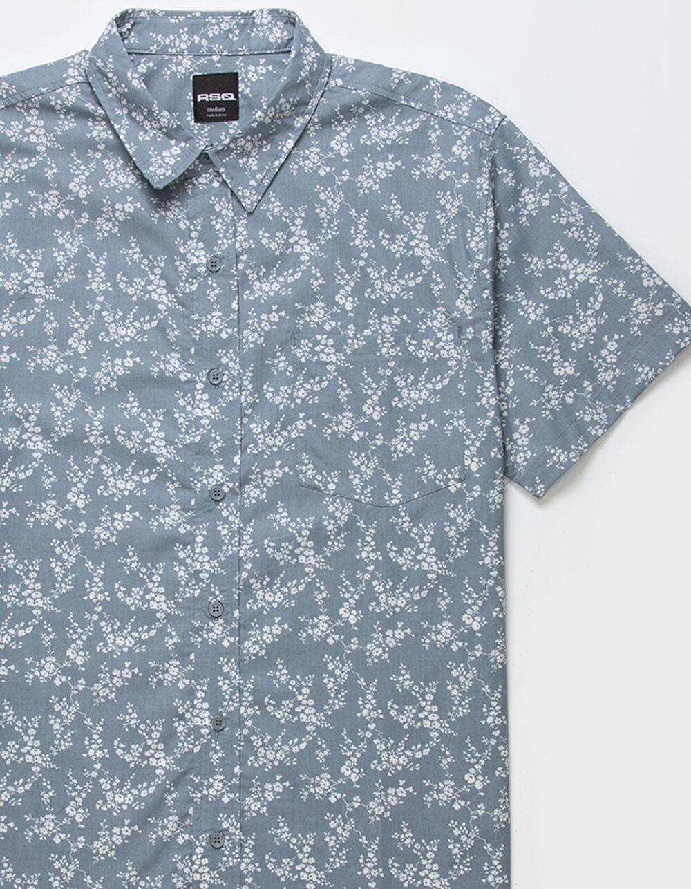RSQ Mens Ditsy Floral Button Up Shirt - DUSTY BLUE Product Image