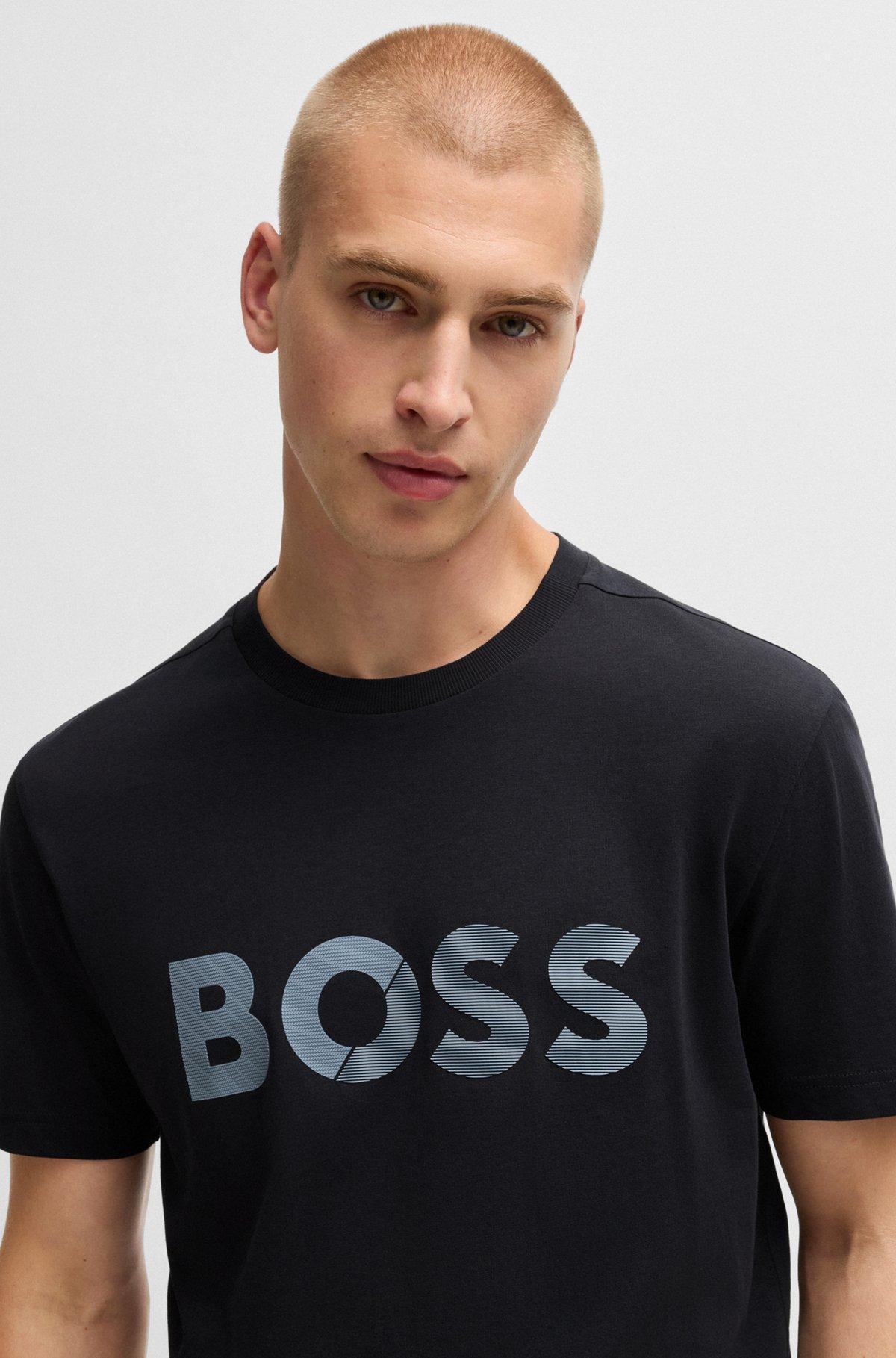 Cotton-jersey T-shirt with large logo Product Image
