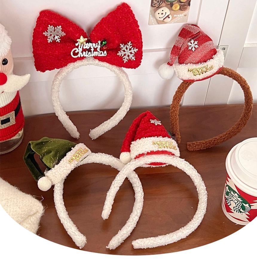 Christmas Hat Headband / Bow Headband Product Image