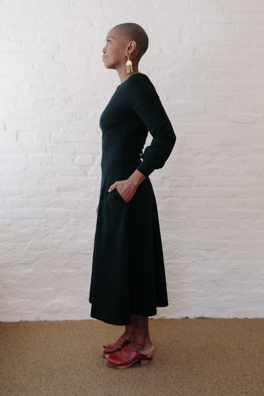 Simone Dress in Black Knit Product Image