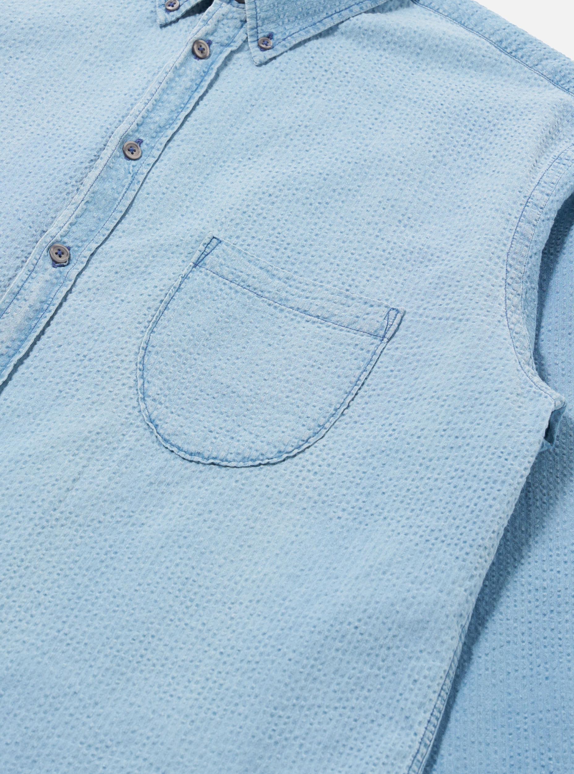 Bleach Wash Indigo Seersucker Lazy Day Shirt Product Image