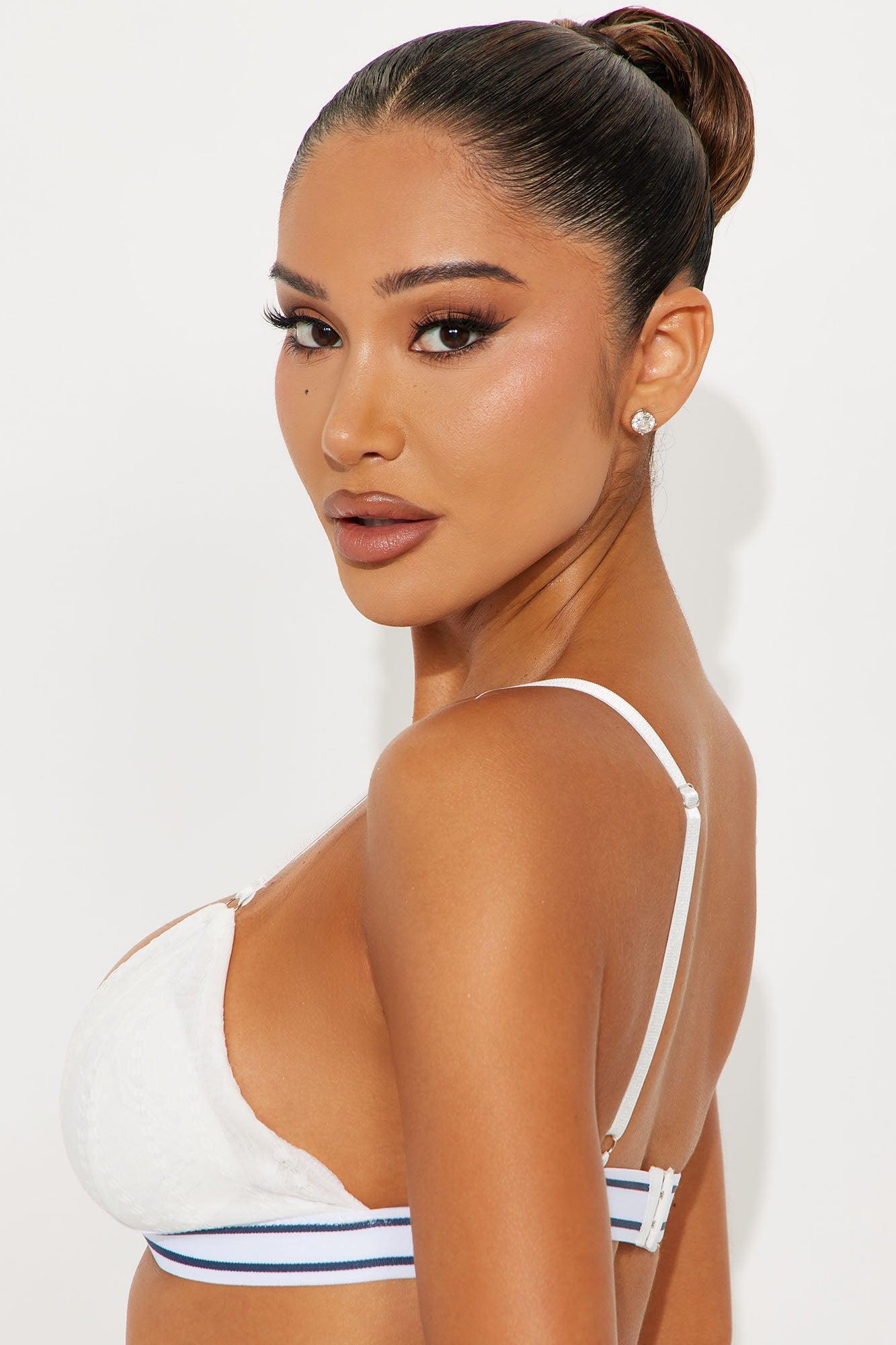 She's Cute Lace Triangle Bralette - White Product Image