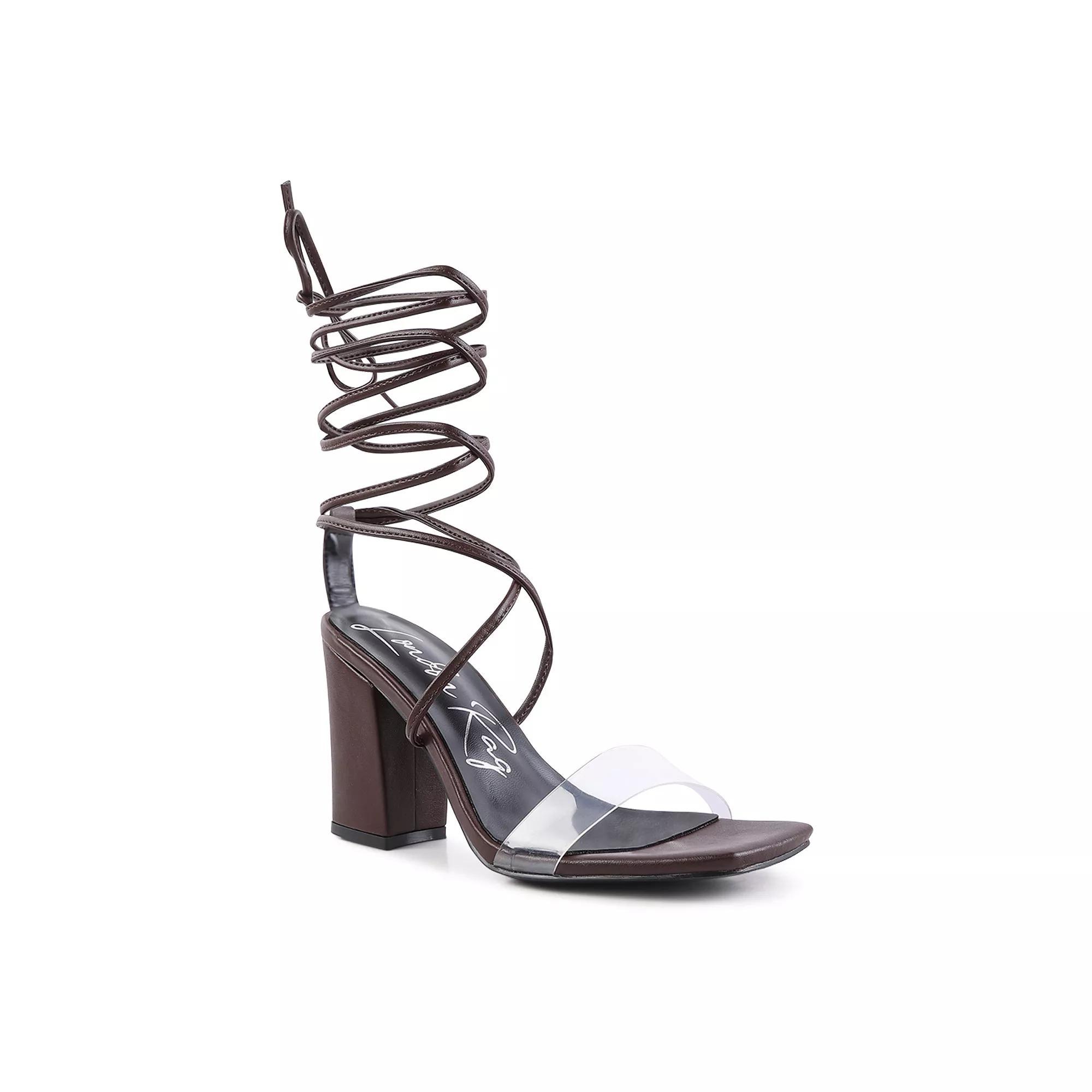 London Rag High Cult Women's Strappy Block Heel Sandals, Size: 6, Brown Product Image