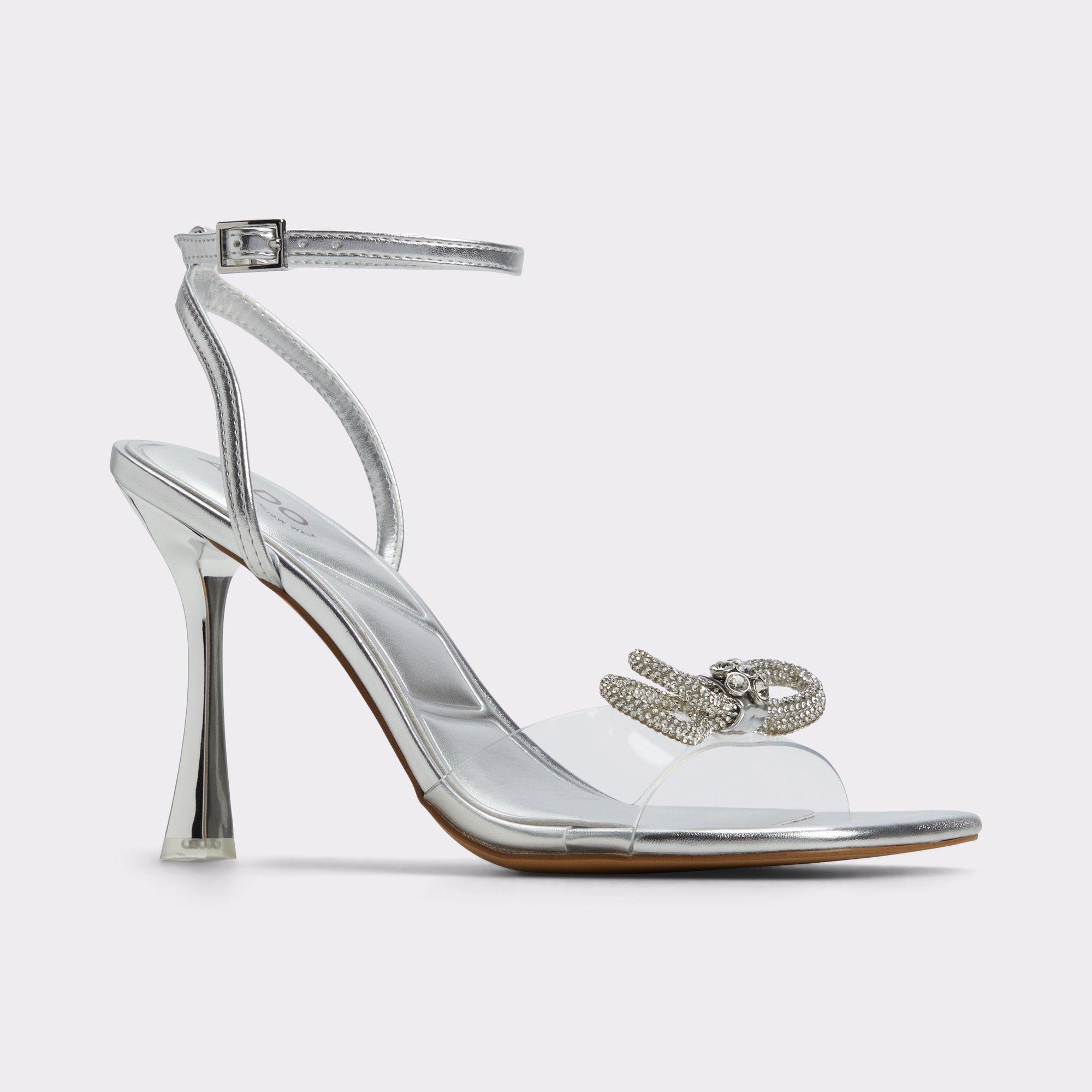 ALDO Ozley - Women's Strappy Heel - Silver, Size 7 Product Image