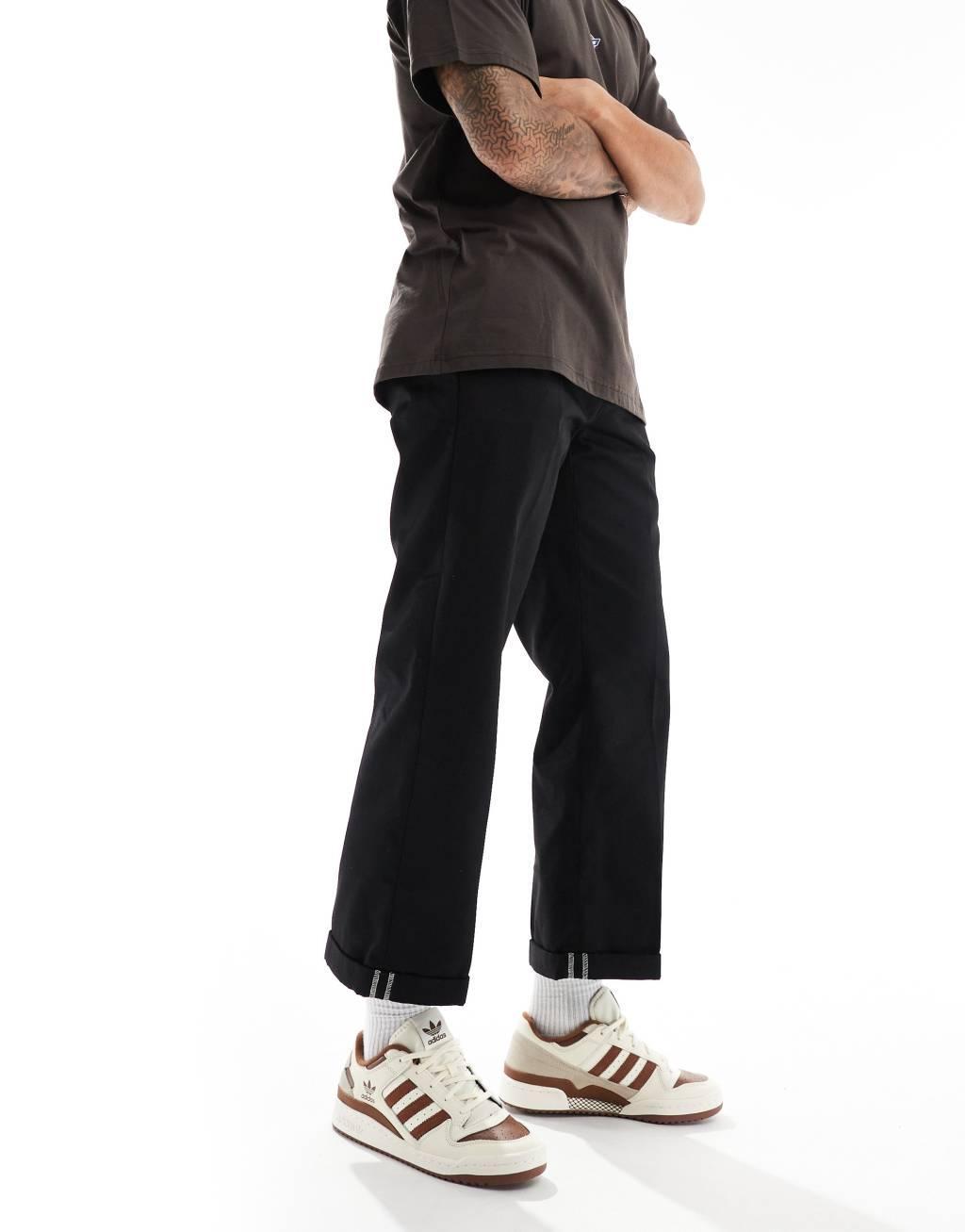 Dickies regular fit cuffed pants in black Product Image