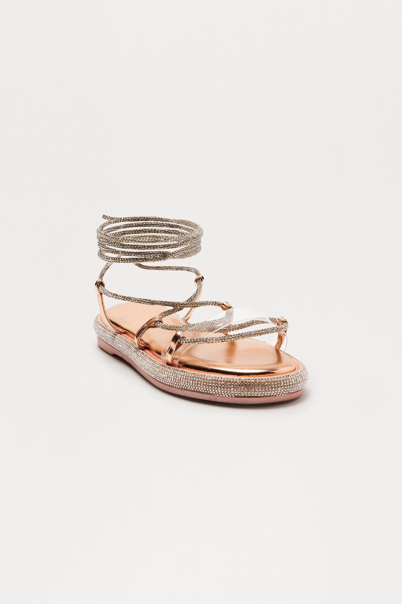 Bring On The Vibes Sandals - Rose Gold Female Product Image