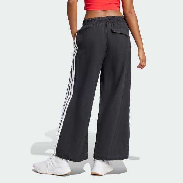 adidas Essentials 3-Stripes Lifestyle Woven Parachute Pants Black XL Womens Product Image