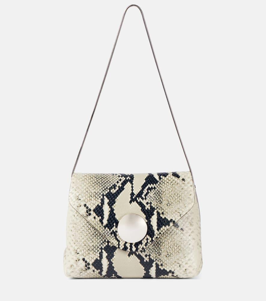 KHAITE Bobbi Snake-effect Leather Shoulder Bag In Natural Product Image